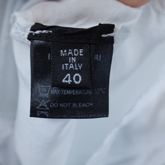 Ilaria Nistri Shirt Womens Sz 40 Made In Italy White Button Up French Cuff Cupro - Picture 7 of 9